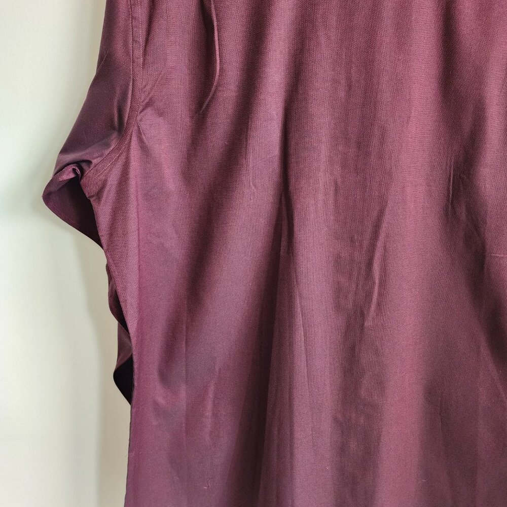 18.5 36/37 Red Wine Dress Shirt Traditional Fit Dark Jos A Bank New Solid Mens - Picture 14 of 16
